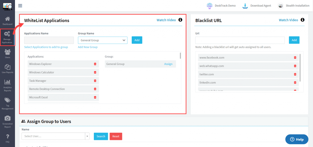 DeskTrack-Application-WhiteListing