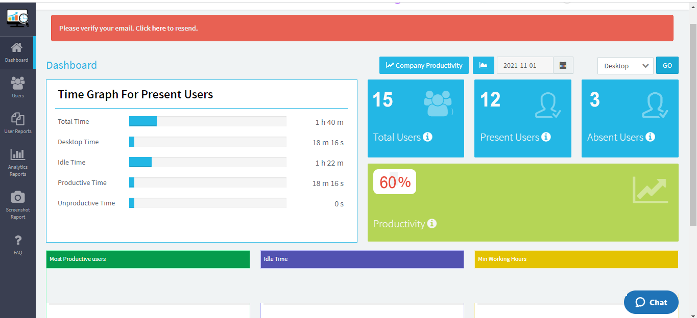 DeskTrack Dashboard 