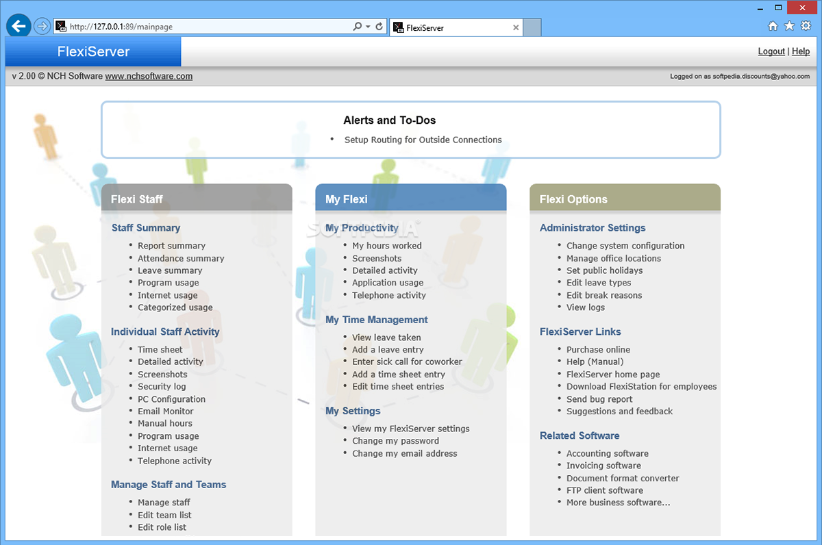 flexi server dashboard