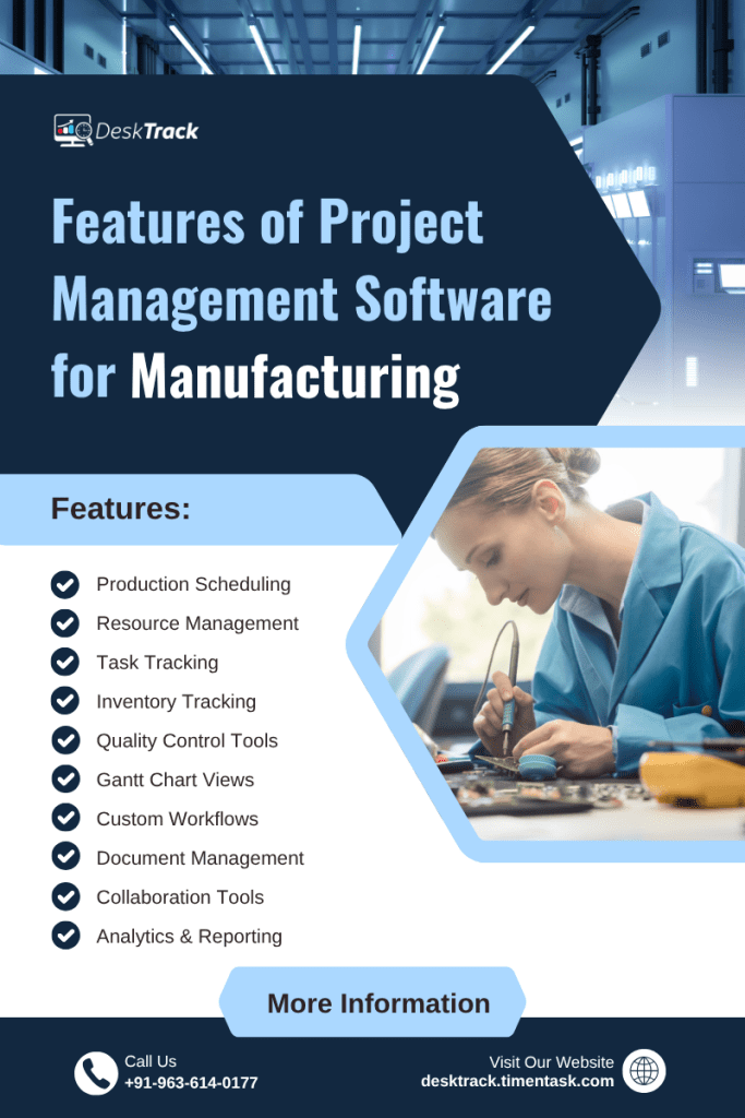 Features of Project Management Software for manufacturing