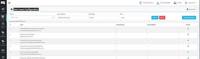 Leave Policy Configuration UI Screenshot