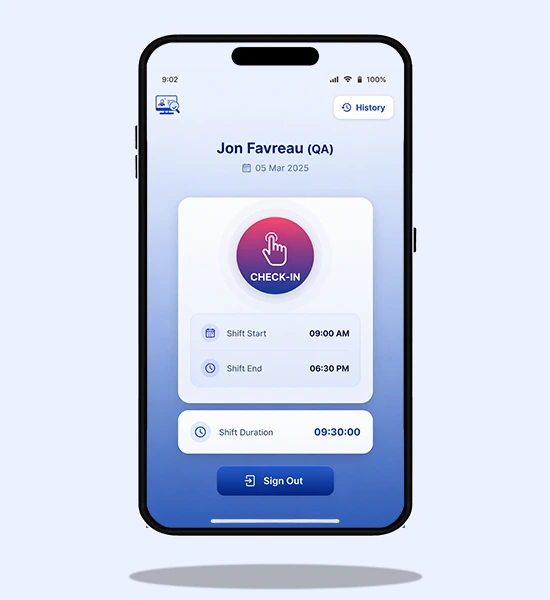 Mobile Clock In Out Timer App