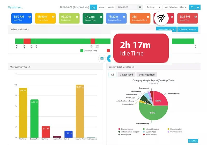 Offline time tracking with auto sync