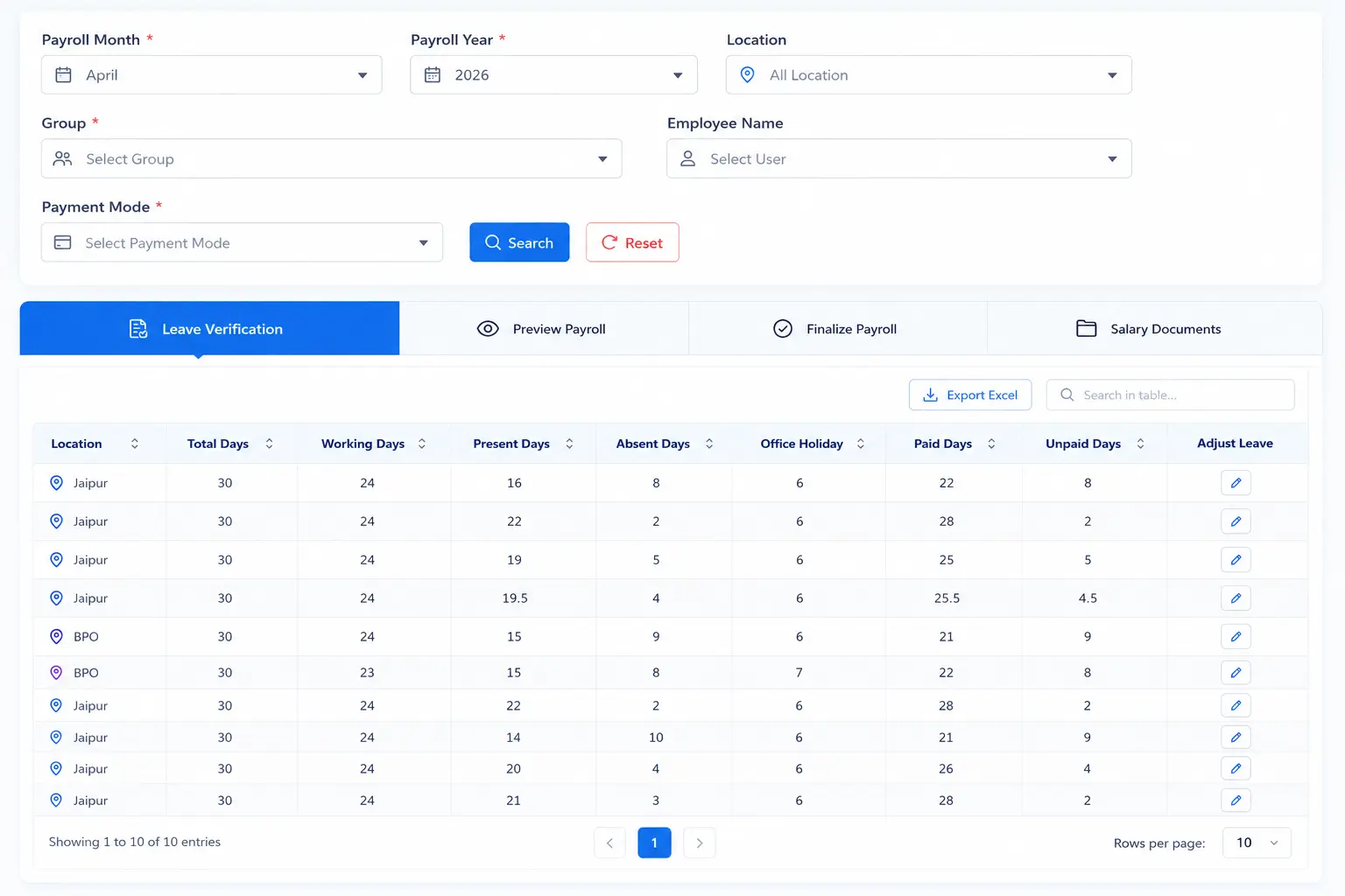 attendance-driven payroll