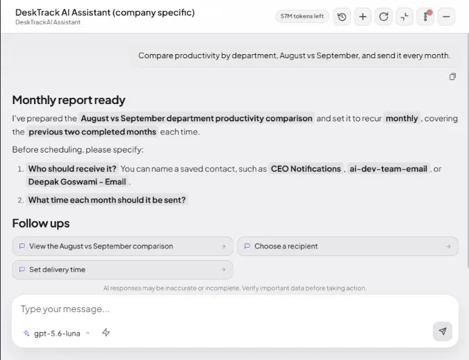 Desky AI Agent Productivity Monitoring Software